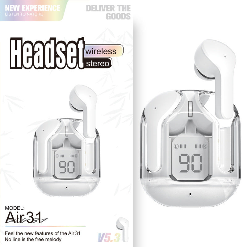 ๐ง Air 31 ClearPods | ๐ 90% Smart Display > Stylish transparent design + real-time battery display = premium feel.