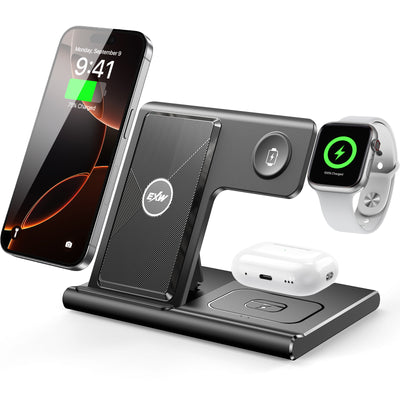 🔋 3 in 1 Magnetic Wireless Folding Charger – Phone, Watch & Earbuds