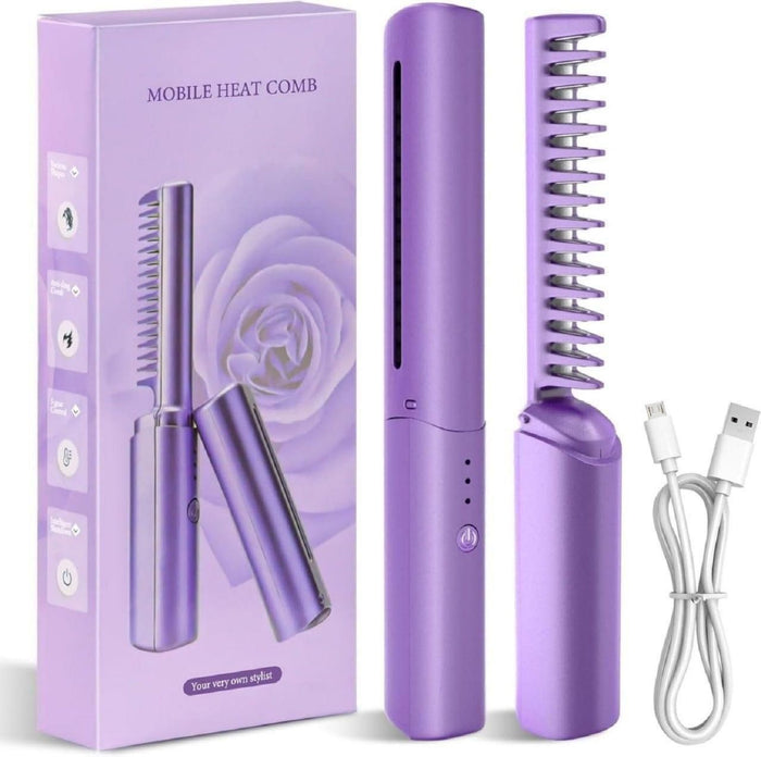 Bazoora Cordless Mini Hair Straightener – Portable USB Rechargeable Hair Styler for Women 💁‍♀️