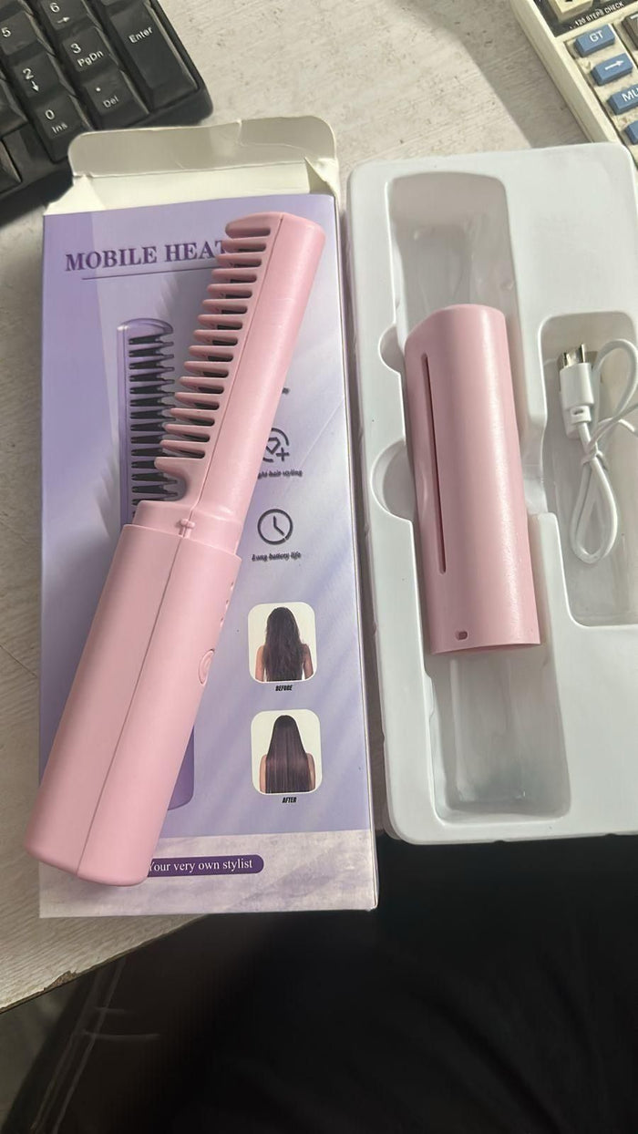 Bazoora Cordless Mini Hair Straightener – Portable USB Rechargeable Hair Styler for Women 💁‍♀️