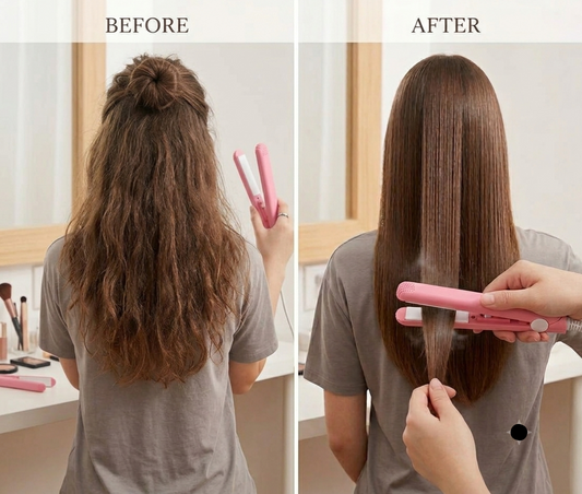 Portable Mini Hair Straightener & Curler - Compact Travel Hair Stylist