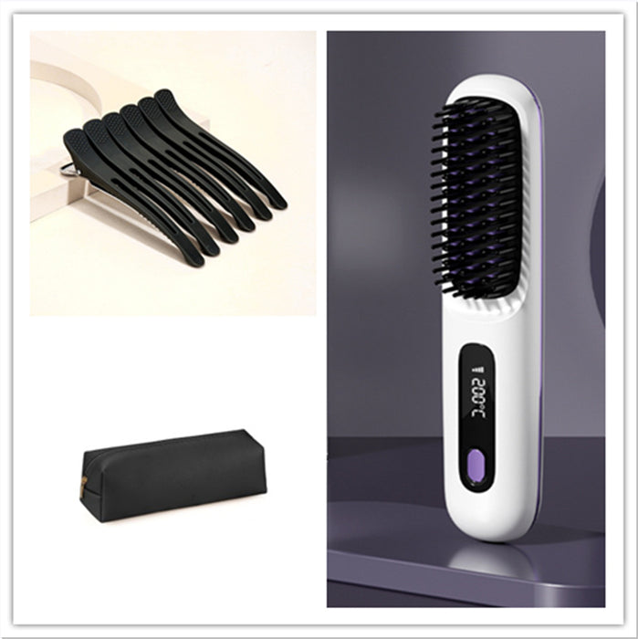 "Salon-Style Hair Anytime 💖 Fast Heating Straightener Comb"