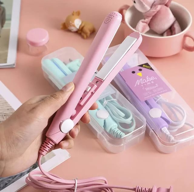 Portable Mini Hair Straightener & Curler - Compact Travel Hair Stylist